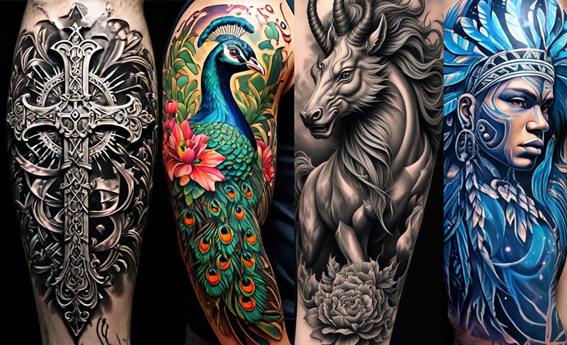 AI generated tattoo design showcase